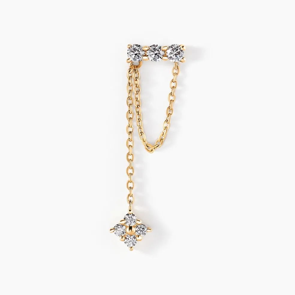 Bijou D'oreille Unitaire Costica Or Jaune Oxyde De Zirconium