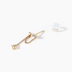 Bijou D'oreille Unitaire Costica Or Jaune Oxyde De Zirconium