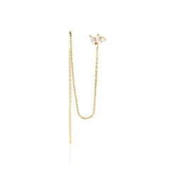Bijou D'oreille Unitaire Jarvis Plaqué Or Jaune Oxyde De Zirconium