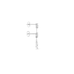 Bijou D'oreille Unitaire Nexus Argent Blanc Oxyde De Zirconium