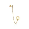 Bijou D'oreille Unitaire Plaqué Or Maverick Oxyde De Zirconium