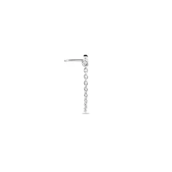 Bijou D'oreille Unitaire Parigi Argent Blanc