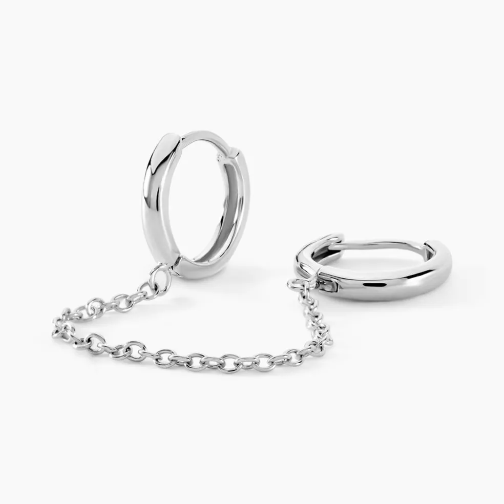 Bijou D'oreille Unitaire Stephie Argent Blanc
