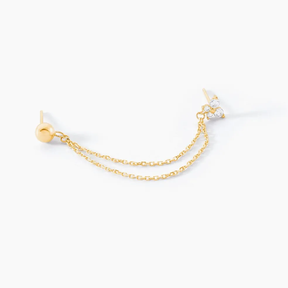 Bijou D'oreille Unitairenat Or Jaune Oxyde De Zirconium