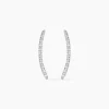 Bijoux D'oreilles Eleana Or Blanc Oxyde De Zirconium