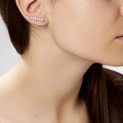Bijoux D¿oreilles Grimpants Sarida Argent Blanc Oxyde De Zirconium