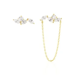 Bijoux D'oreilles Krystine Or Jaune Oxyde De Zirconium