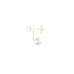 Bijoux D'oreilles Norah Or Jaune Perle De Culture Et Oxyde