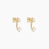 Bijoux D'oreilles Plaqué Or Dedale Oxydes De Zirconium