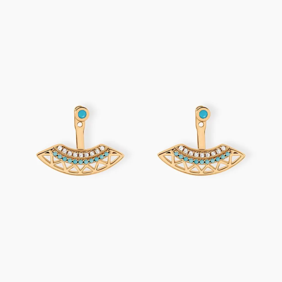Bijoux D'oreilles Zoila Plaqué Or Jaune Oxyde De Zirconium