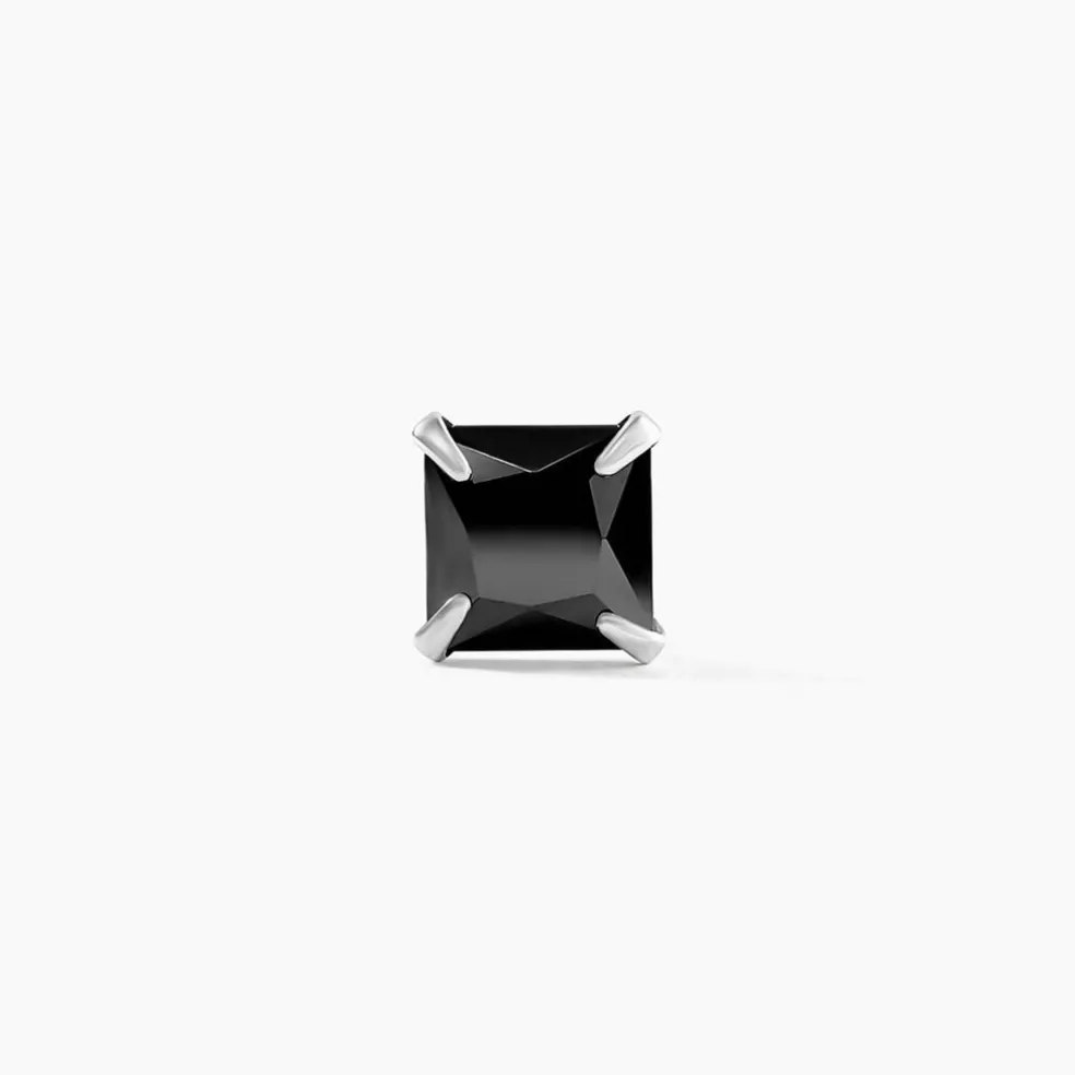 Boucle D'oreille Puce Unitaire Paco Argent Blanc Oxyde De Zirconium