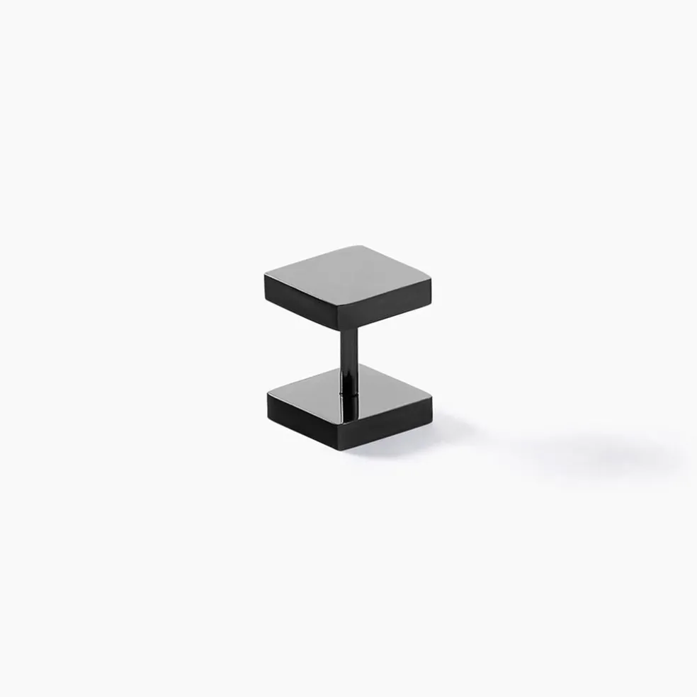 Boucle D'oreille Puce Unitaire Acier Noir Tuor