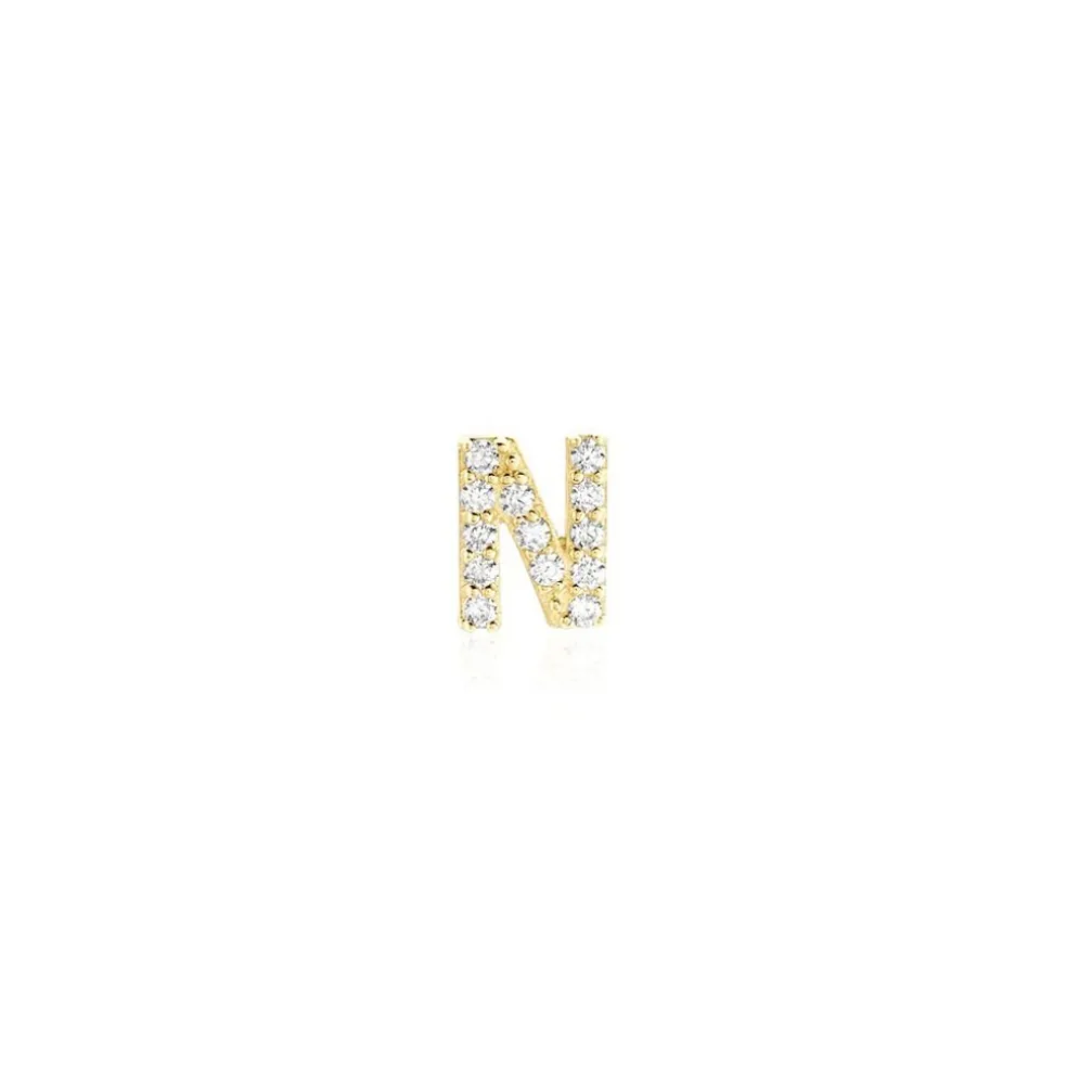 Boucle D'oreille Puce Unitaire Jodoca Or Jaune Oxyde De Zirconium