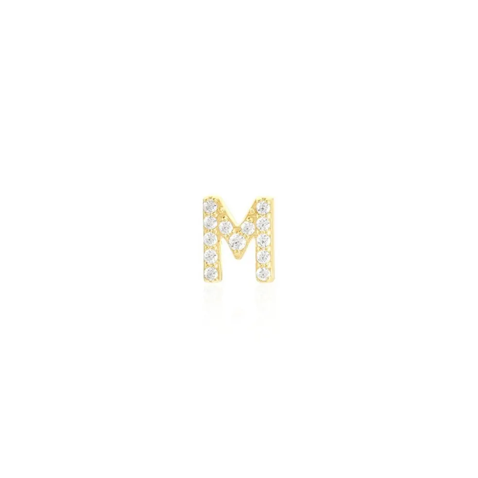 Boucle D'oreille Puce Unitaire Jodoca Or Jaune Oxyde De Zirconium