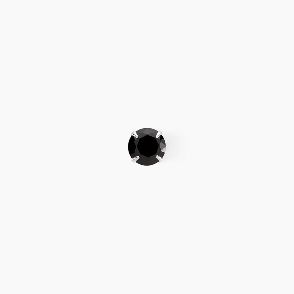 Boucle D'oreille Puce Unitaire Niels Argent Blanc Oxyde De Zirconium