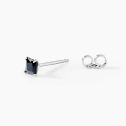 Boucle D'oreille Puce Unitaire Paco Argent Blanc Oxyde De Zirconium