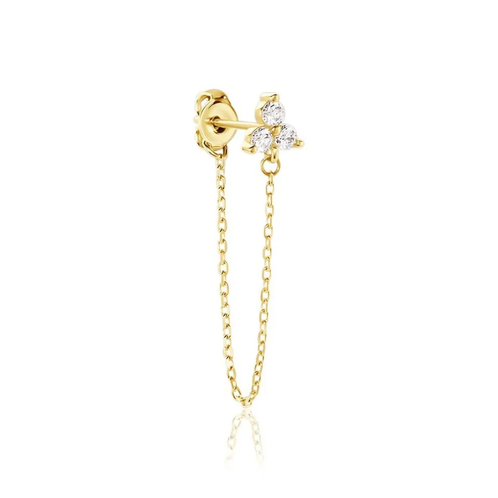 Boucle D'oreille Unitaire Edweena Or Jaune Oxyde De Zirconium