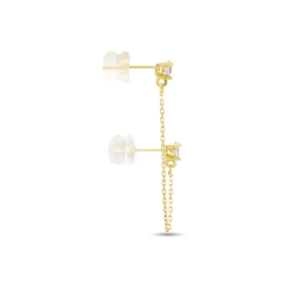 Boucle D'oreille Unitaire Pendante Viviette Or Jaune Oxyde