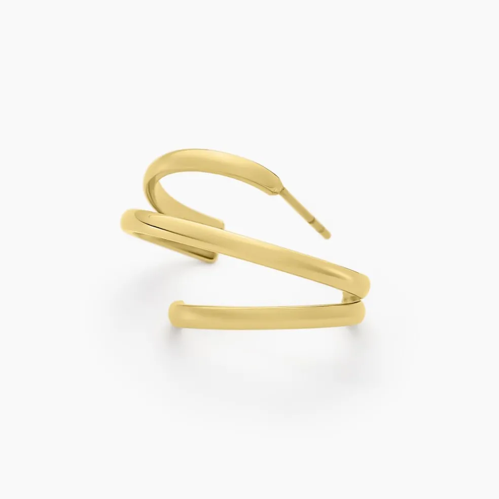 Boucle D'oreille Unitaire Agave Acier Jaune