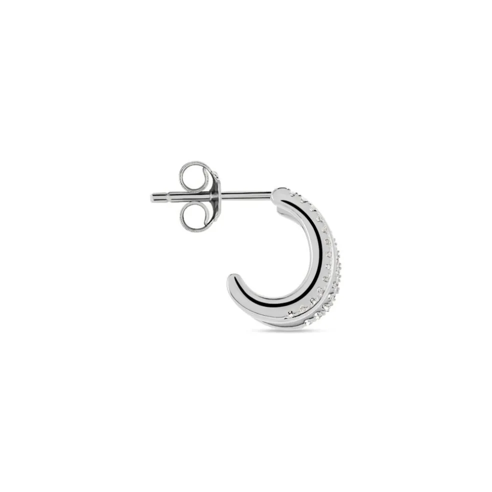 Boucle D'oreille Unitaire Minty Argent Blanc Oxyde De Zirconium
