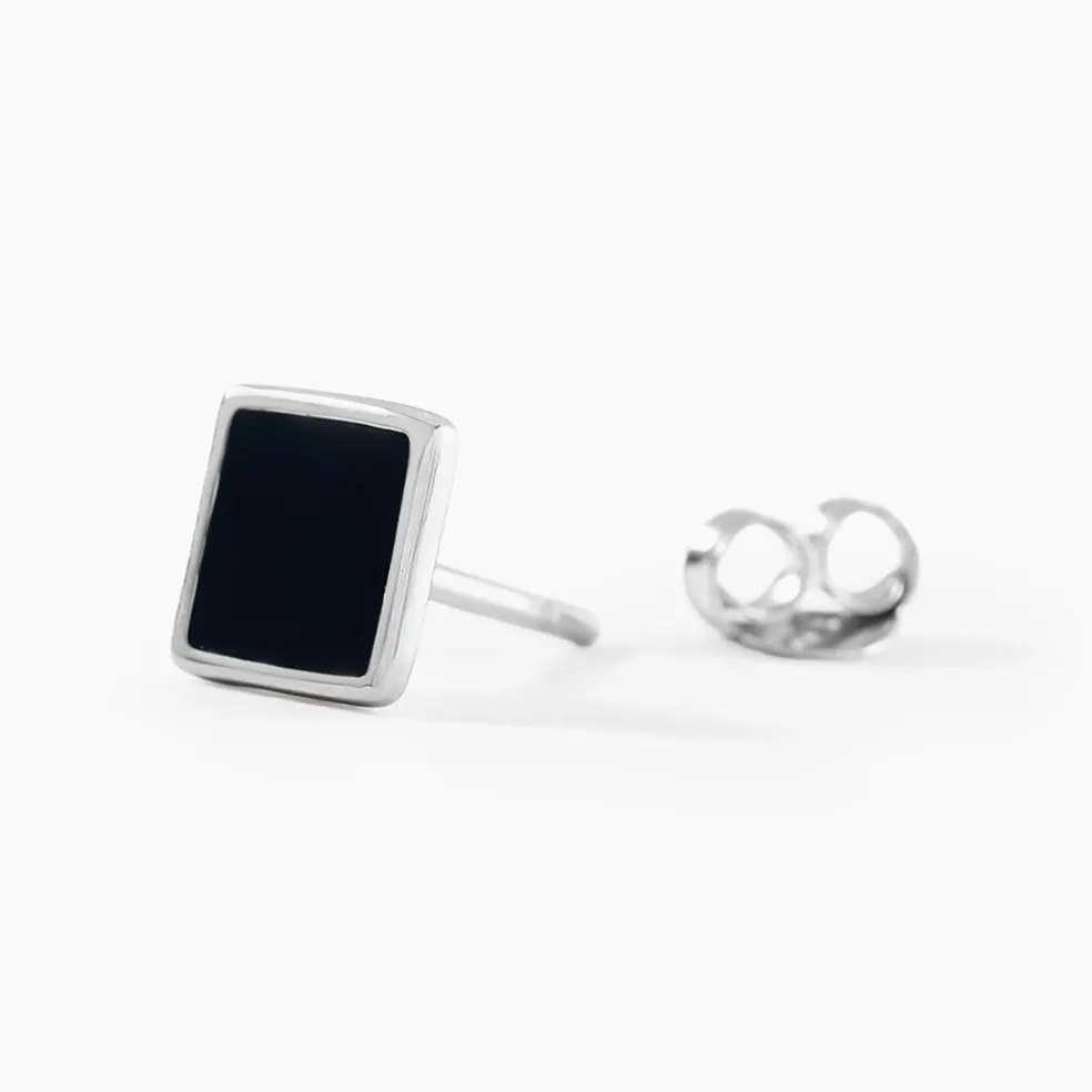 Boucle D'oreille Unitaire Argent Blanc Midas
