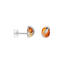 Boucles D'oreilles Argent Blanc Aleina Ambres