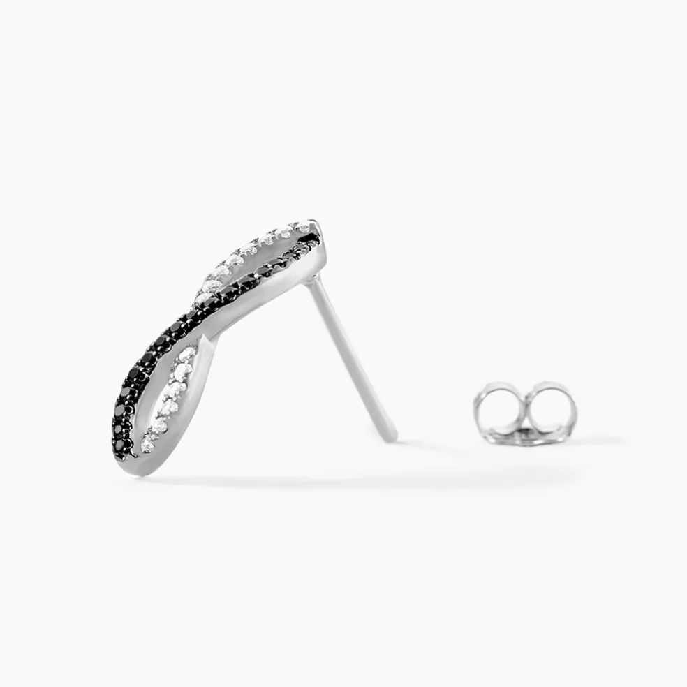 Boucles D'oreilles Argent Blanc Prudentia Oxyde De Zirconium