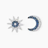 Boucles D'oreilles Dépareillées Bekhta Or Blanc Oxyde De Zirconium