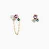 Boucles D'oreilles Dépareillées Printemps Précieux Or Jaune Améthyste