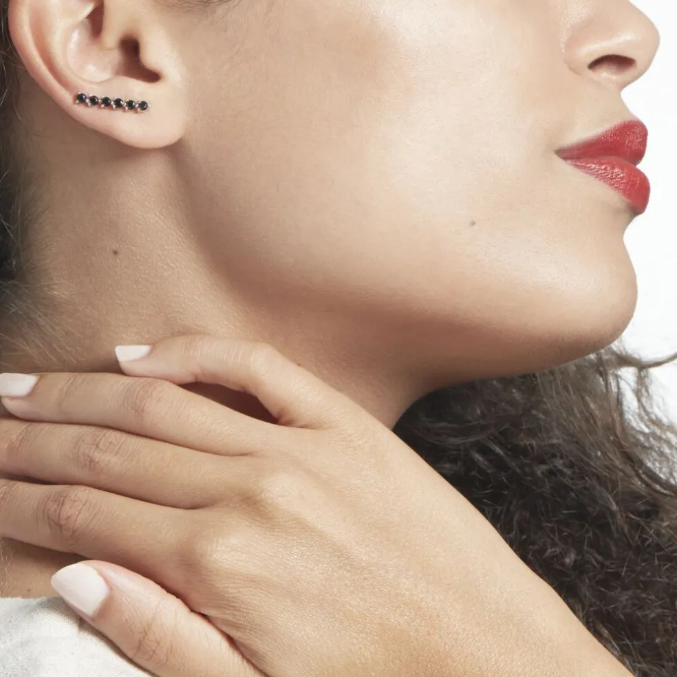 Boucles D'oreilles Grimpantes Gastoun Argent Oxyde