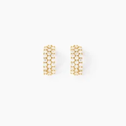 Boucles D'oreilles Jacquelene Rondes Or Jaune Oxyde De Zirconium