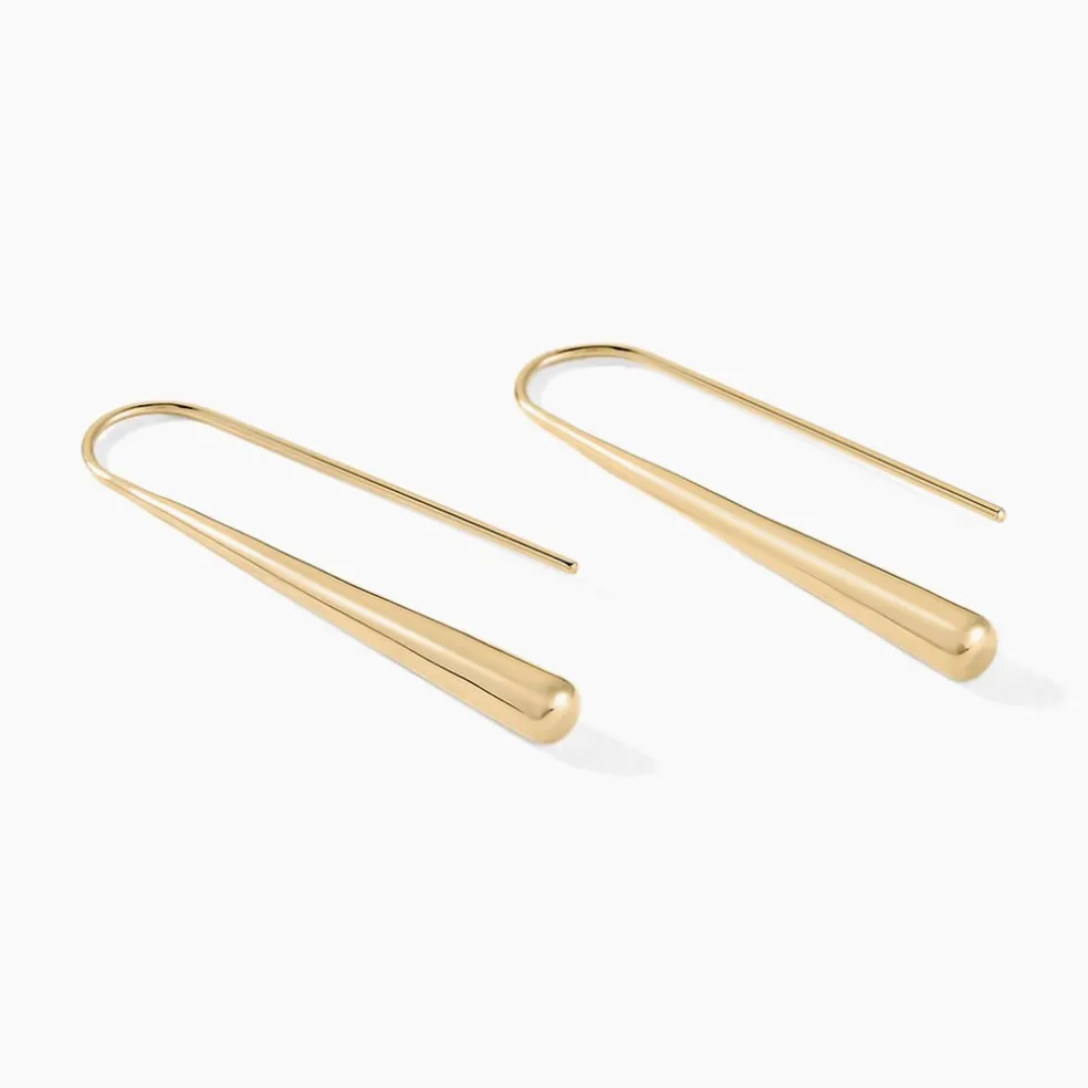 Boucles D'oreilles Pendantes Graham Plaqué Or Jaune