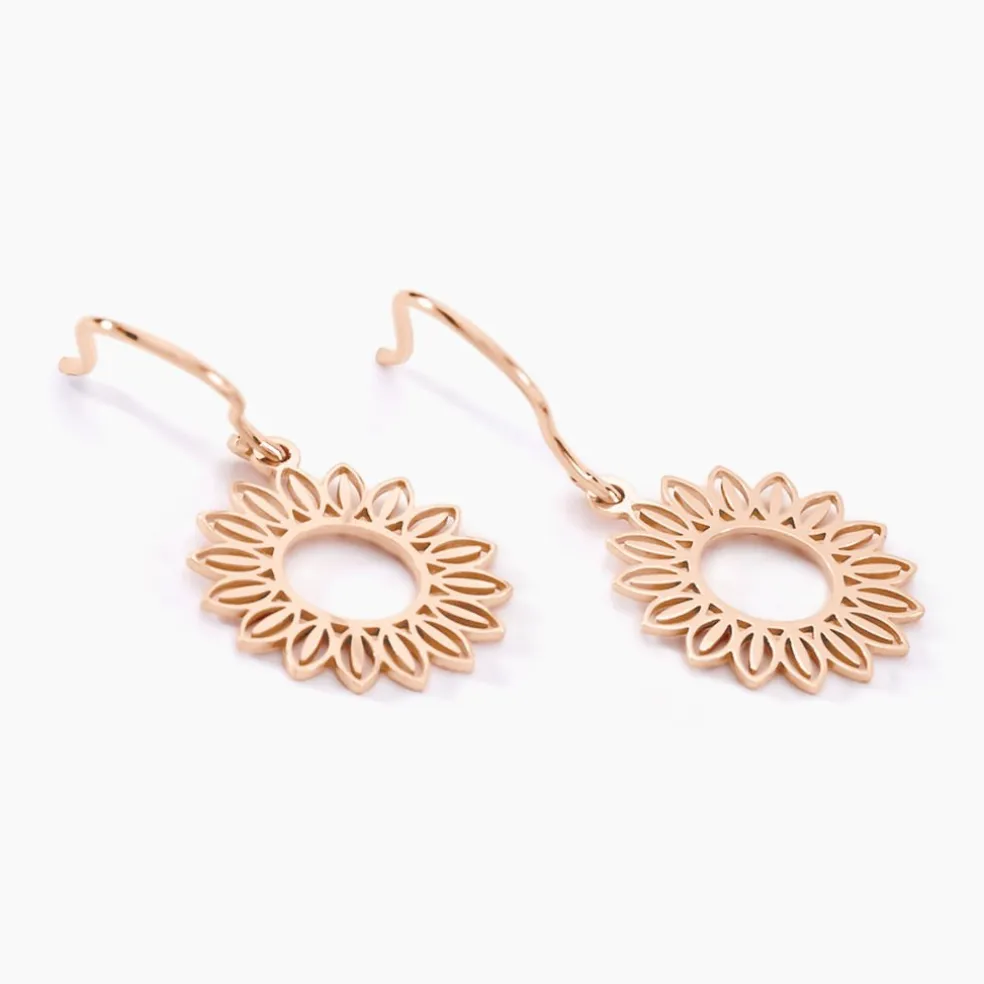 Boucles D'oreilles Pendantes Ombelline Argent Rose