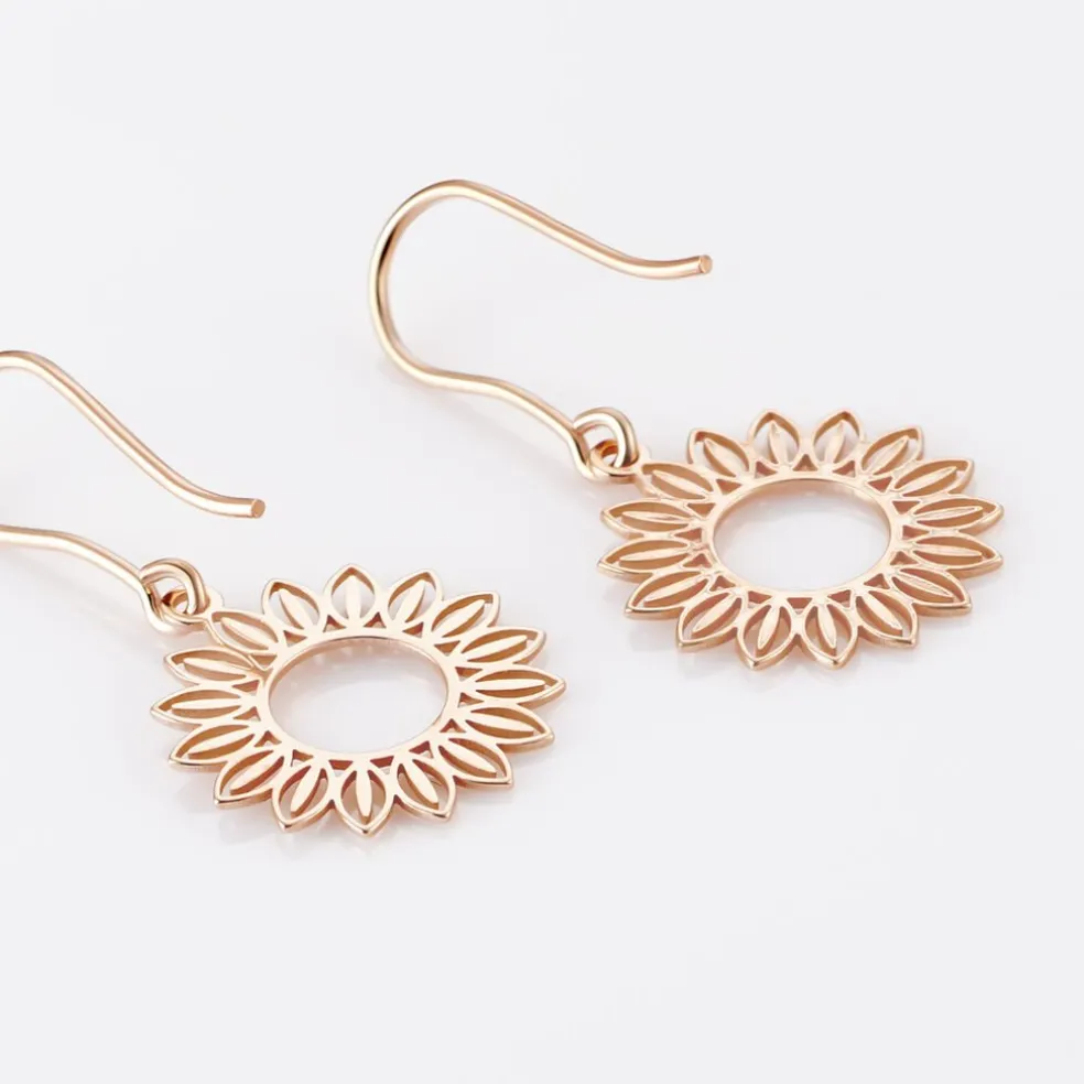 Boucles D'oreilles Pendantes Ombelline Argent Rose