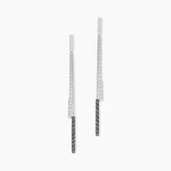 Boucles D'oreilles Pendantes Ainhoaa Or Blanc Diamant