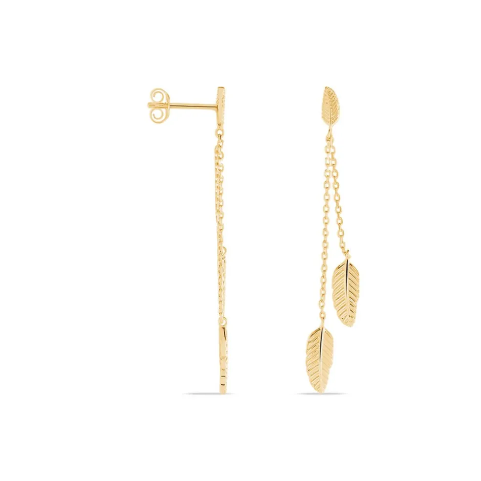 Boucles D'oreilles Pendantes Plaqué Or Jaune Libby