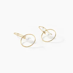 Boucles D'oreilles Pendantes Salvine Or Jaune Perle De Culture