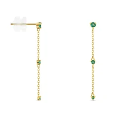 Boucles D'oreilles Pendantes Emeald Is The New Black Or Jaune Emeraude