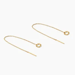 Boucles D'oreilles Pendantes Eclats Solaires Or Jaune