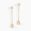 Boucles D'oreilles Pendantes Kadidja Or Jaune Oxyde De Zirconium