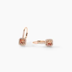 Boucles D'oreilles Pendantes Rio Argent Rose Oxyde De Zirconium