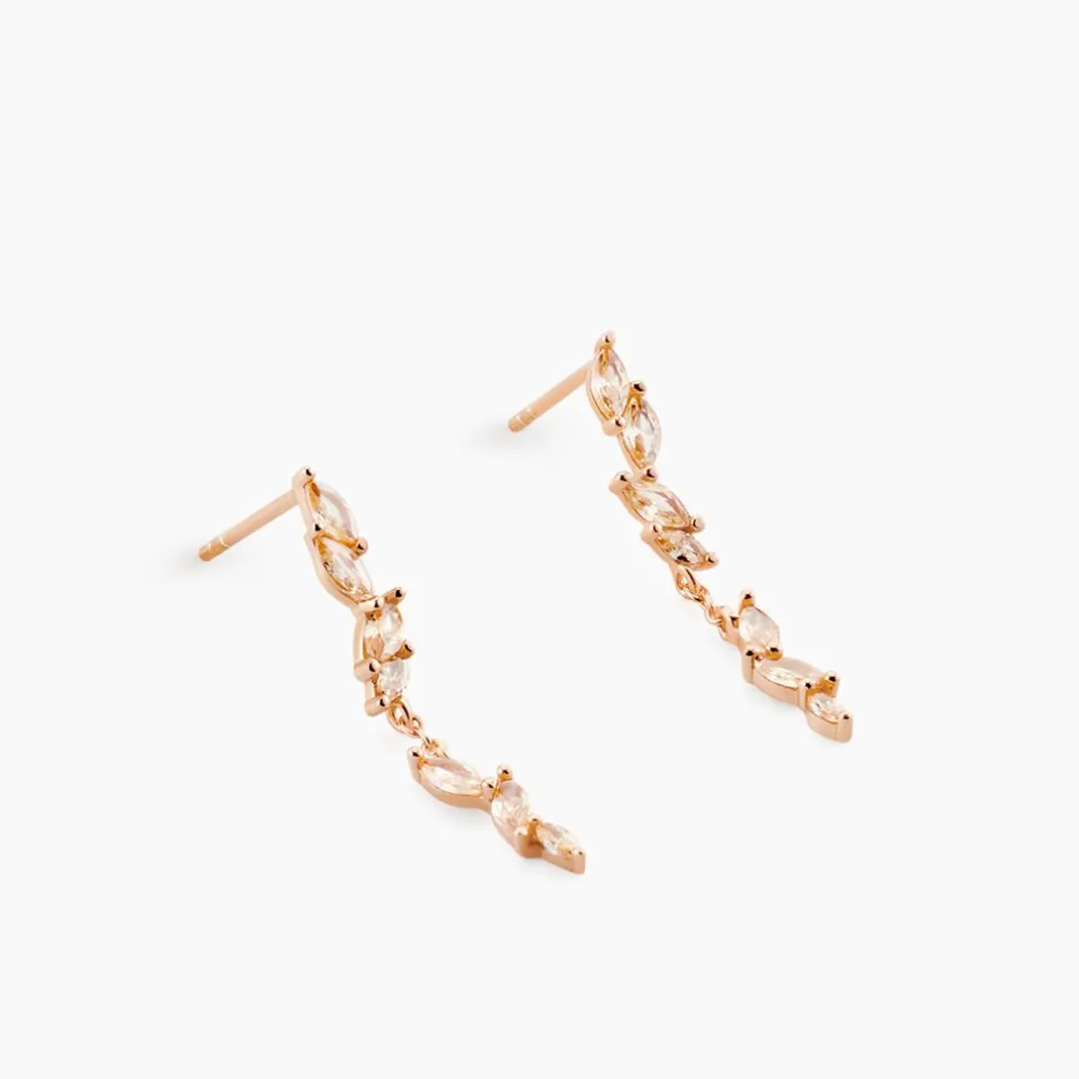 Boucles D'oreilles Pendantes Ellyn Argent Rose Oxyde De Zirconium