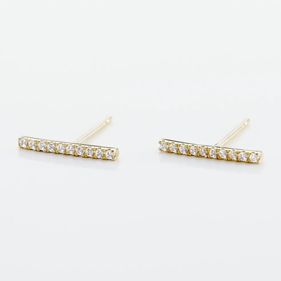 Boucles D'oreilles Pendantes Priscilla Or Jaune Oxyde De Zirconium