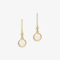 Boucles D'oreilles Pendantes Naïade Or Jaune Nacre