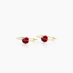 Boucles D'oreilles Pendantes Helidie Coccinelle Or Jaune
