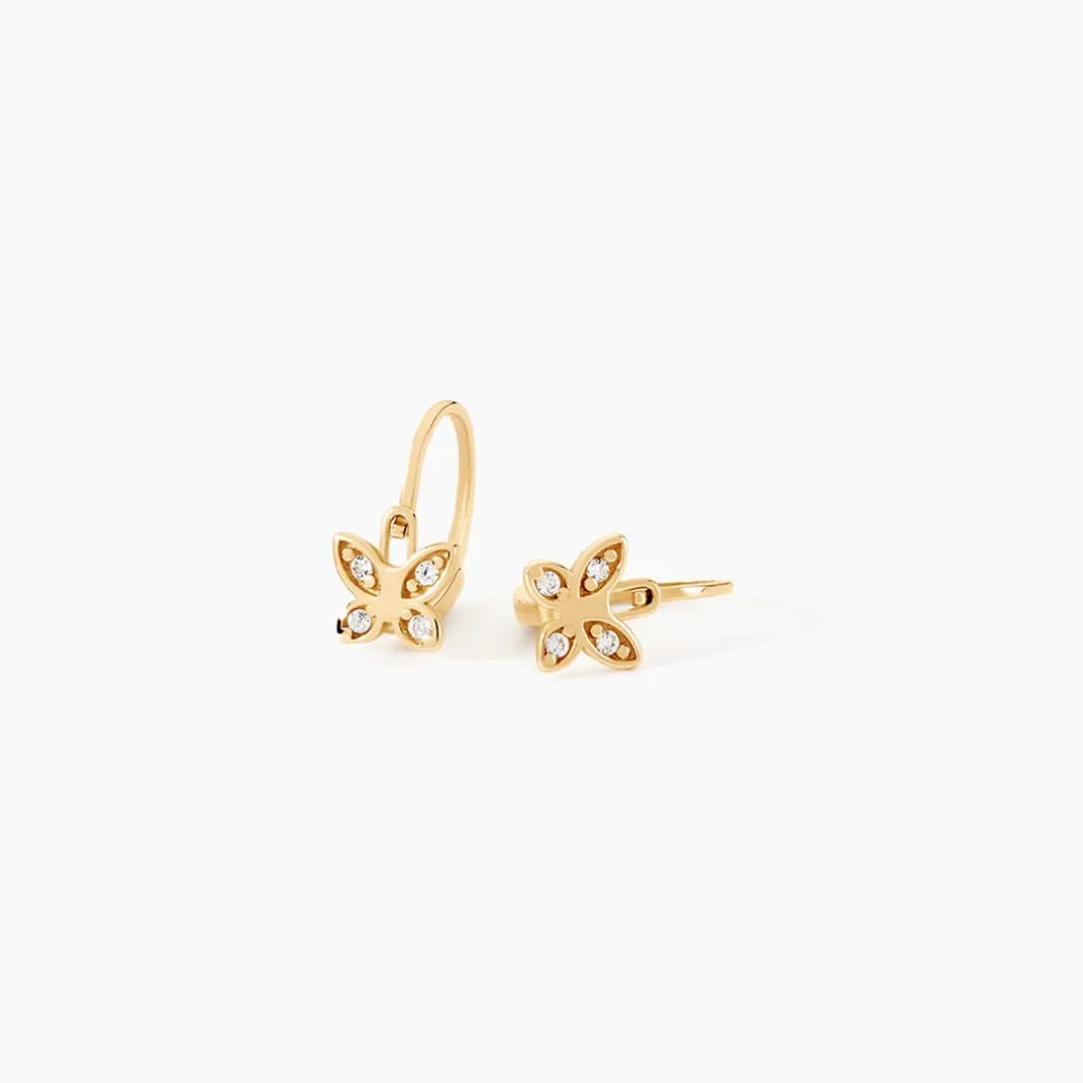 Boucles D'Oreilles Pendantes Odhran Or Jaune Oxyde De Zirconium