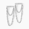 Boucles D'oreilles Pendantes Mircea Argent Blanc Oxyde De Zirconium