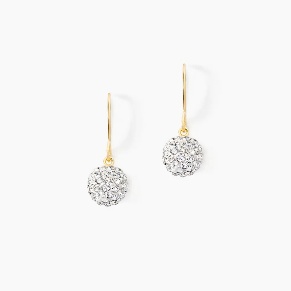 Boucles D'oreilles Pendantes Or Jaune Fidelia Cristal