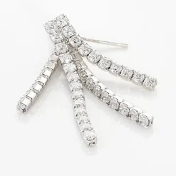 Boucles D'oreilles Pendantes Louann Argent Blanc Oxyde De Zirconium
