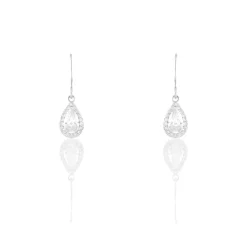 Boucles D'oreilles Pendantes Perce-neige Argent Oxyde De Zirconium